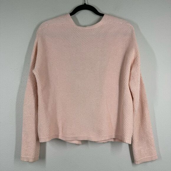 Marine Layer Maine Crop Open Front Cardigan Sweater Soft Pink Cotton Small - Picture 4 of 6
